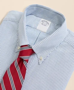 American-Made Oxford Cloth Button-Down Stripe Dress Shirt