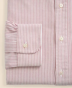 American-Made Oxford Cloth Button-Down Stripe Dress Shirt