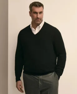 Big & Tall 3-Ply Cashmere V-Neck Sweater