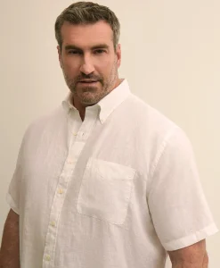 Big & Tall Sport Shirt,Short-Sleeve Irish Linen