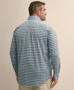 Big & Tall Stretch Cotton Non-Iron Oxford Polo Button Down, Check Sport Shirt