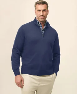 Big & Tall Supima® Cotton Quarter-Zip Sweater