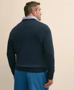 Big & Tall Supima® Cotton V-Neck Sweater