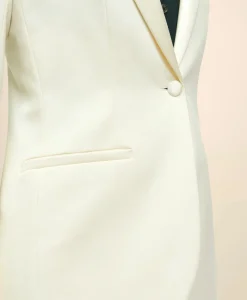 Black Fleece Peak Lapel Dinner Jacket in Merino Wool-Silk Faille