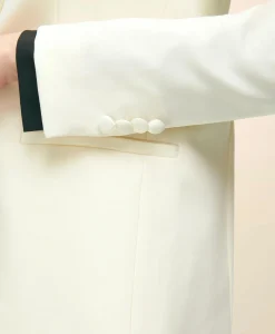 Black Fleece Peak Lapel Dinner Jacket in Merino Wool-Silk Faille