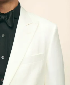 Black Fleece Peak Lapel Dinner Jacket in Silk Dupioni