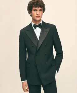 Black Fleece Peak Lapel Tuxedo in Wool-Silk