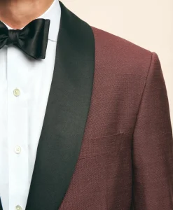 Black Fleece Satin Shawl Collar Dinner Jacket in Silk Hopsack