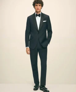 Black Fleece Shawl Collar Tuxedo in Silk-Linen