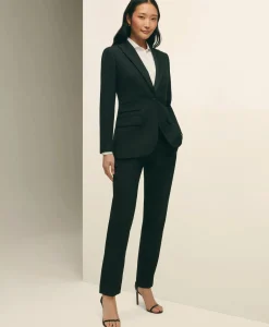 Black Fleece Tuxedo Pants in Wool