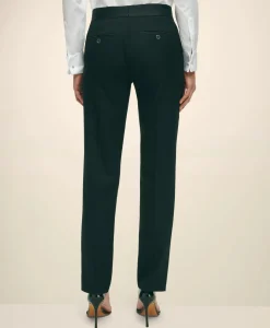 Black Fleece Tuxedo Pants in Wool