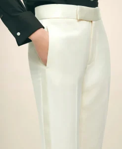 Black Fleece Tuxedo Pants in Wool
