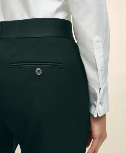 Black Fleece Tuxedo Pants in Wool