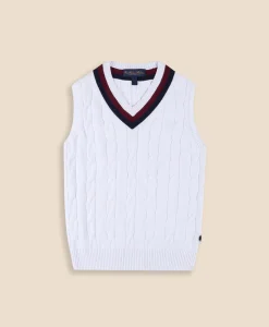 Boys Classic Cable Knit Tennis Vest