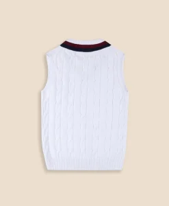 Boys Classic Cable Knit Tennis Vest