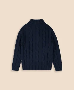 Boys Cotton Cable Knit Quarter-Zip Sweater