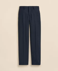 Boys Junior Plain-Front Wool Suit Pants