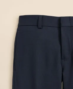 Boys Junior Plain-Front Wool Suit Pants