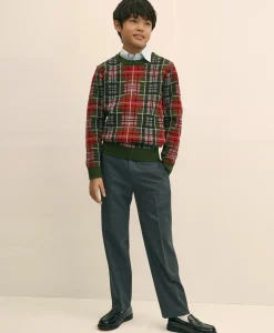Boys Junior Wool-Blend Trousers