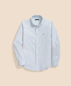 Boys Non-Iron Stretch Cotton Striped Oxford Sport Shirt