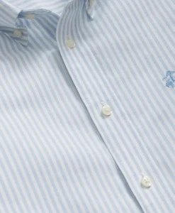 Boys Non-Iron Stretch Cotton Striped Oxford Sport Shirt
