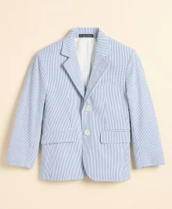 Boys Prep Stretch Cotton Seersucker Suit Jacket