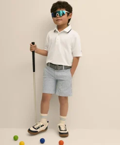 Boys Stretch Cotton Seersucker Shorts