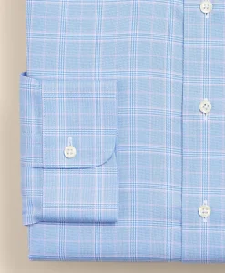 Brooks Brothers Explorer Collection Non-Iron Twill Ainsley Collar, Glen Plaid Dress Shirt