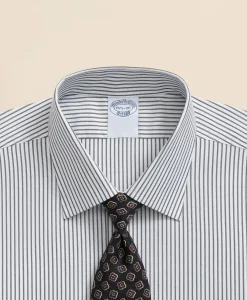 Brooks Brothers Explorer Collection Non-Iron Twill Ainsley Collar Striped, Dress Shirt