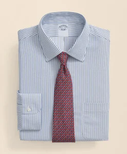 Brooks Brothers Explorer Collection Non-Iron Twill Ainsley Collar, Stripe Dress Shirt