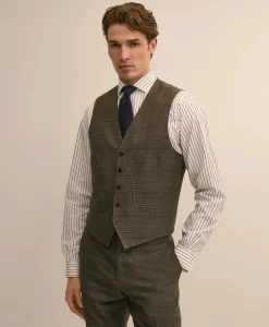 Brooks Brothers Explorer Collection Classic-Fit Overcheck Glen-Plaid Wool Vest