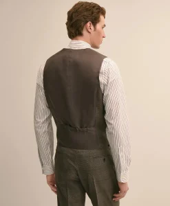 Brooks Brothers Explorer Collection Classic-Fit Overcheck Glen-Plaid Wool Vest