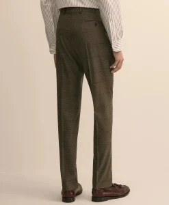 Brooks Brothers Explorer Collection Slim-Fit Overcheck Glen-Plaid Wool Suit Pants