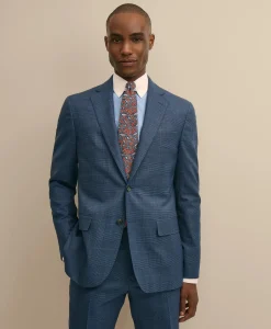 Brooks Brothers Explorer Collection Slim Fit Wool Overcheck Suit Jacket