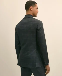 Brooks Brothers Explorer Collection Slim Fit Wool Windowpane Suit Jacket
