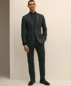 Brooks Brothers Explorer Collection Slim Fit Wool Windowpane Suit Jacket