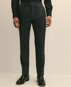 Brooks Brothers Explorer Collection Slim Fit Wool Windowpane Suit Pants