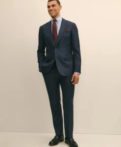 Brooks Brothers Explorer Collection Slim Fit Wool Overcheck Suit Jacket