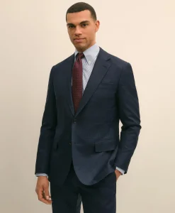 Brooks Brothers Explorer Collection Slim Fit Wool Overcheck Suit Jacket