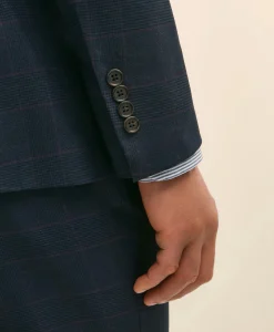 Brooks Brothers Explorer Collection Slim Fit Wool Overcheck Suit Jacket