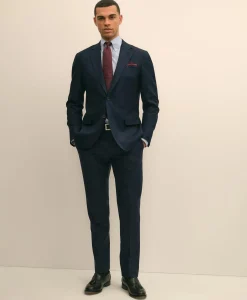 Brooks Brothers Explorer Collection Slim Fit Wool Overcheck Suit Pants