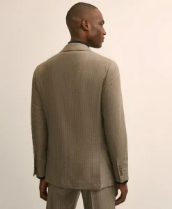 Brooks Brothers Explorer Collection Slim Fit Wool Stripe Suit Jacket