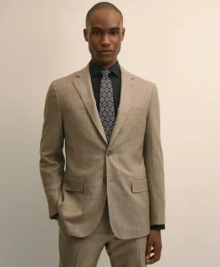 Brooks Brothers Explorer Collection Slim Fit Wool Stripe Suit Jacket