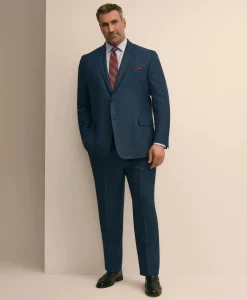 Brooks Brothers Explorer Collection Big & Tall Stretch Wool Blend Birdseye Suit Pants