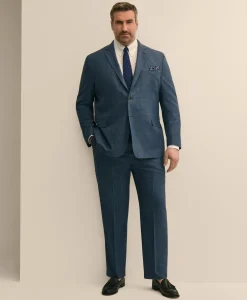 Brooks Brothers Explorer Collection Big & Tall Wool Overcheck Suit Pants