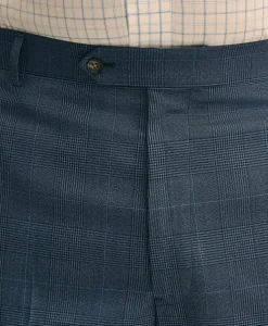 Brooks Brothers Explorer Collection Big & Tall Wool Overcheck Suit Pants