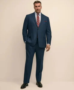 Brooks Brothers Explorer Collection Big & Tall Stretch Wool Blend Birdseye Suit Jacket