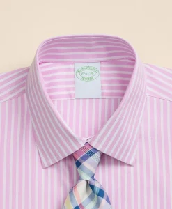 Brooks Brothers Explorer Collection Non-Iron Twill Ainsley Collar, Bengal-Stripe Collar Dress Shirt