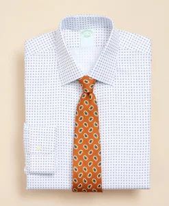 Brooks Brothers Explorer Collection Non-Iron Twill Ainsley Collar, Geo Dot Dress Shirt