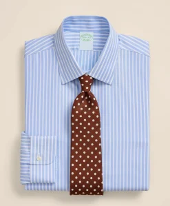 Brooks Brothers Explorer Collection Non-Iron Twill Ainsley Collar, Bengal-Stripe Dress Shirt